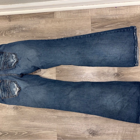 Women's Lux Blue Distressed Jeans size 29: express - Picture 4 of 6